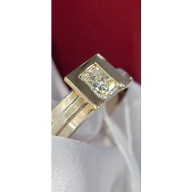 Каблучка із білого і червоного золота з діамантом 1,060 ct